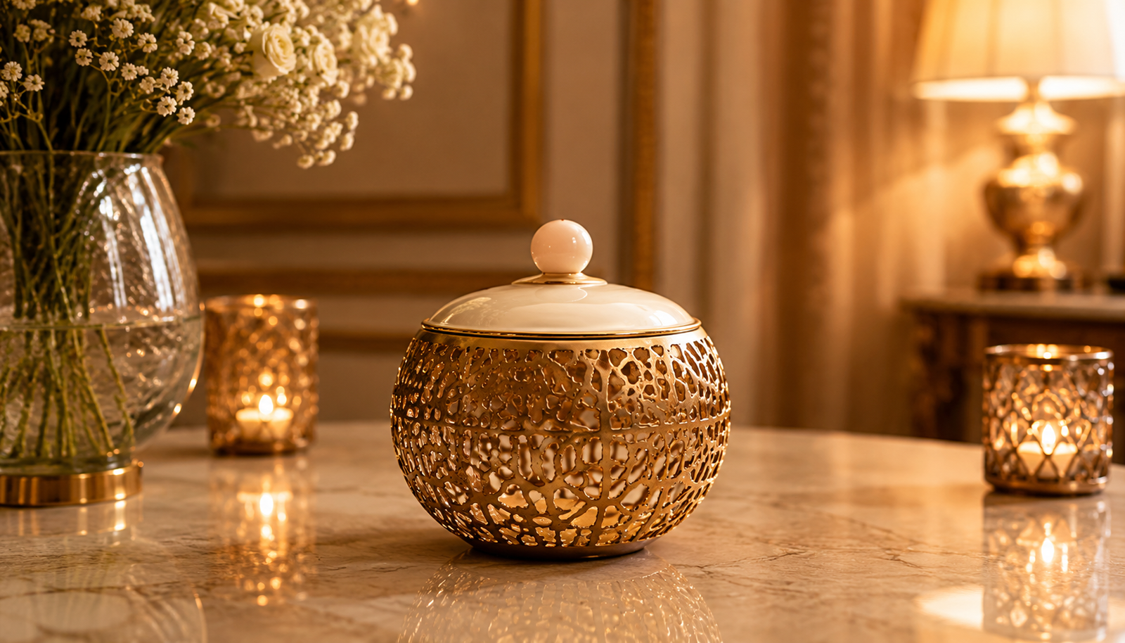 Container Modern Jali Large with Inner Bowl